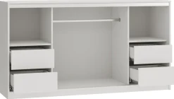 Komody>BROMARKT Biała komoda przesuwna 180 cm z szufladami i drążkiem TOP biały