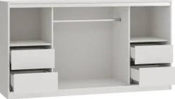 Komody></noscript>BROMARKT Biała komoda przesuwna 180 cm z szufladami i drążkiem TOP biały