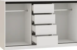 Komody>BROMARKT Biała komoda przesuwna 160 cm z szufladami do sypialni LOFT biały