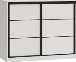 Komody>BROMARKT Biała komoda przesuwna 120 cm z szufladami LOFT biały