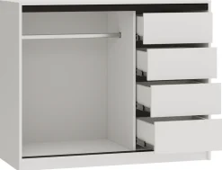 Komody>BROMARKT Biała komoda przesuwna 120 cm z szufladami LOFT biały
