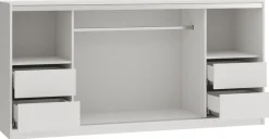 Komody>BROMARKT Biała komoda przesuwna z drążkiem i szufladami 200 cm TOP biały