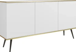 Komody>PIASKI Biała komoda trzydrzwiowa 160 cm na nóżkach ORVIETO biały