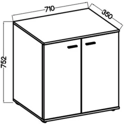 Komody></noscript>Lempert Biała komoda z drzwiami MANAUS biały