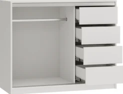Komody>BROMARKT Biała komoda z drzwiami przesuwnymi i drążkiem 120 cm TOP biały