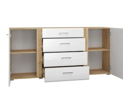 Zestawy Mebli Do Salonu|Komody>ML Meble Biała komoda z szufladami i drzwiami 190 cm ADAGIO cichy domyk