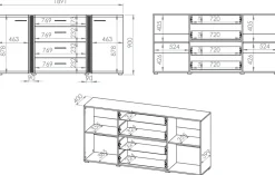 Zestawy Mebli Do Salonu|Komody></noscript>ML Meble Biała komoda z szufladami i drzwiami 190 cm ADAGIO cichy domyk