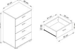 Komody>PIASKI Biała komoda z szufladami 50 cm SAND biały