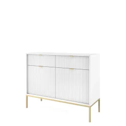 Komody></noscript>PIASKI Biała komoda z szufladami AVANTI biały