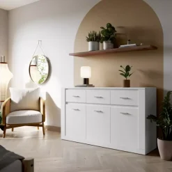 Zestawy Mebli Do Sypialni|Komody>lenart. Biała komoda z szufladami do sypialni 160 cm ARTI biały