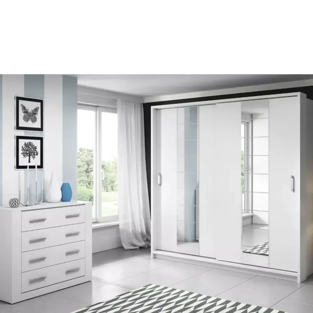 Zestawy Mebli Do Sypialni|Komody>lenart. Biała komoda z szufladami do sypialni 100 cm ARTI biały