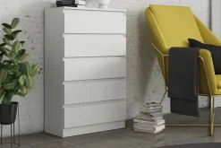 Komody>Meblohand Biała komoda z szufladami 70 cm nowoczesna AMPARO biały