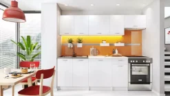 Meble Kuchenne></noscript>Stolkar Biała kuchnia z jasnym blatem MELA biały