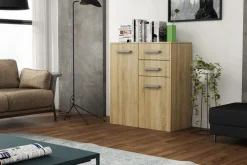 Komody>Meblohand Biała mała komoda nowoczesna z szufladami 75 cm SAVONA biały