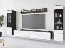 Meblościanki>BRATEX Biała meblościanka do nowoczesnego salonu VELLORE XL połysk