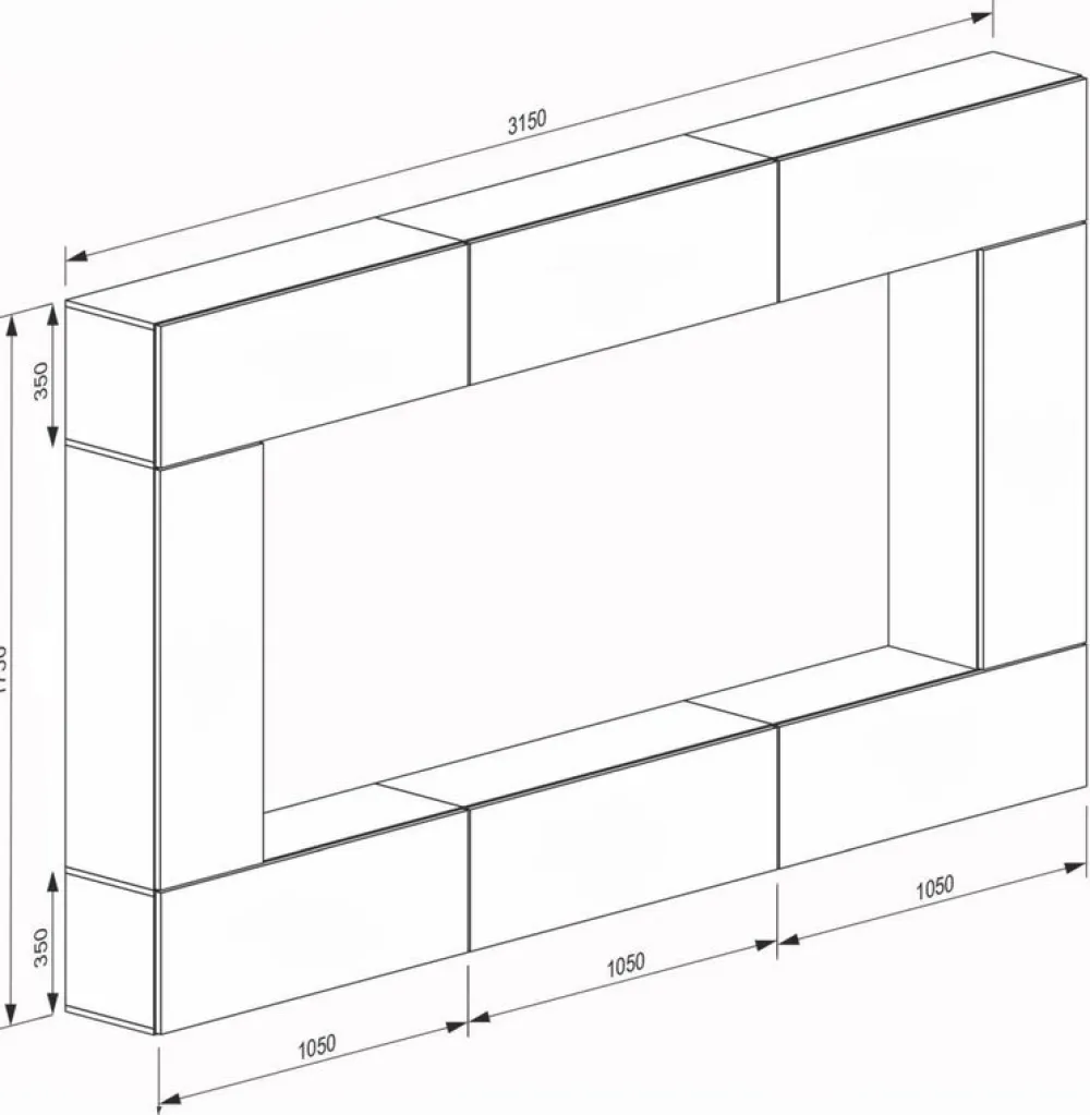 Zestawy Mebli Do Salonu|Meblościanki>BROMARKT Biała meblościanka do salonu PREMIUM biały