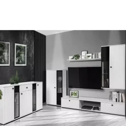 Meblościanki>Lempert Biała meblościanka z komodą do salonu KUBA biały