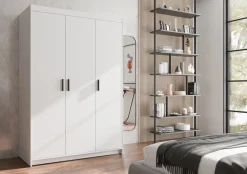 Garderoby|Meble Młodzieżowe></noscript>Lempert Biała modułowa szafa trzydrzwiowa KUBA biały