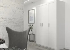 Garderoby|Meble Młodzieżowe></noscript>Lempert Biała modułowa szafa trzydrzwiowa KUBA biały