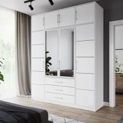 Pozostałe|Akcesoria Do Szaf></noscript>Stolar Biała nadstawka czterodrzwiowa do szafy 196 cm BILL biały