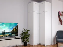 Akcesoria Do Szaf|Akcesoria Do Szaf></noscript>Lempert Biała nadstawka na szafę narożną 98x98 cm KUBA biały