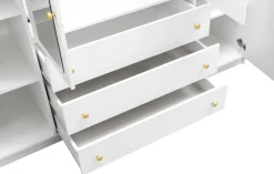 Meble Dla Dzieci|Zestawy Mebli Do Przedpokoju></noscript>Stolar Biała nowoczesna czterodrzwiowa szafa z lustrem 196 cm SELMA biały