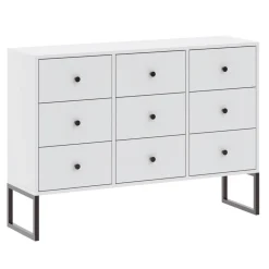 Komody>INTER MEBLE Biała nowoczesna komoda 115 cm z szufladami LAMORI biały