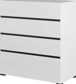 Zestawy Mebli Do Sypialni|Komody>Helvetia Biała nowoczesna komoda z szufladami 80 cm CROSS biały