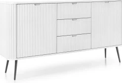 Zestawy Mebli Do Salonu|Komody></noscript>PIASKI Biała nowoczesna komoda z szufladami 168 cm do salonu ZENIT biały