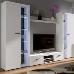 Meblościanki>Lempert Biała nowoczesna meblościanka SAMBA BIG biały