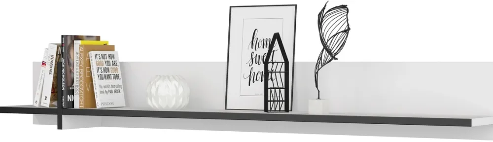 Zestawy Mebli Do Sypialni|Półki>Helvetia Biała nowoczesna półka na książki 180 cm CROSS biały