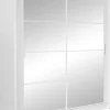 Szafy Dwudrzwiowe|Szafy Do Salonu>Stolar Biała nowoczesna szafa z lustrem i drążkami 160 cm DELTA