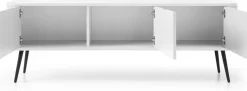Zestawy Mebli Do Salonu|Szafki Rtv>PIASKI Biała nowoczesna szafka RTV 168 cm ZENIT ryflowane fronty biały