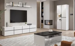 Zestawy Mebli Do Sypialni|Szafki Rtv></noscript>Helvetia Biała nowoczesna szafka RTV pod telewizor 180 cm CROSS