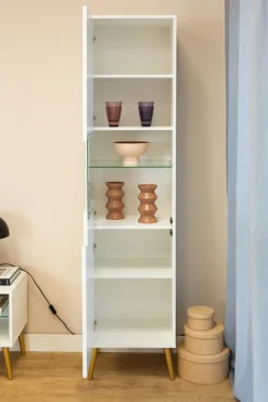 Witryny>INTER MEBLE Biała nowoczesna witryna do przedpokoju 47 cm BELLUNO biały