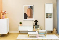 Witryny></noscript>INTER MEBLE Biała nowoczesna witryna do przedpokoju 47 cm BELLUNO biały