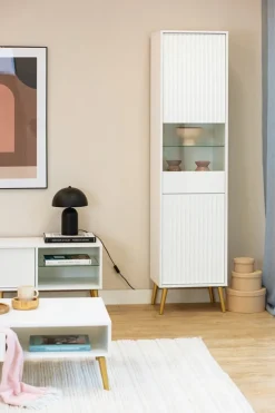 Witryny></noscript>INTER MEBLE Biała nowoczesna witryna do przedpokoju 47 cm BELLUNO biały