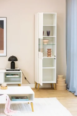 Witryny></noscript>INTER MEBLE Biała nowoczesna witryna do przedpokoju 47 cm BELLUNO biały