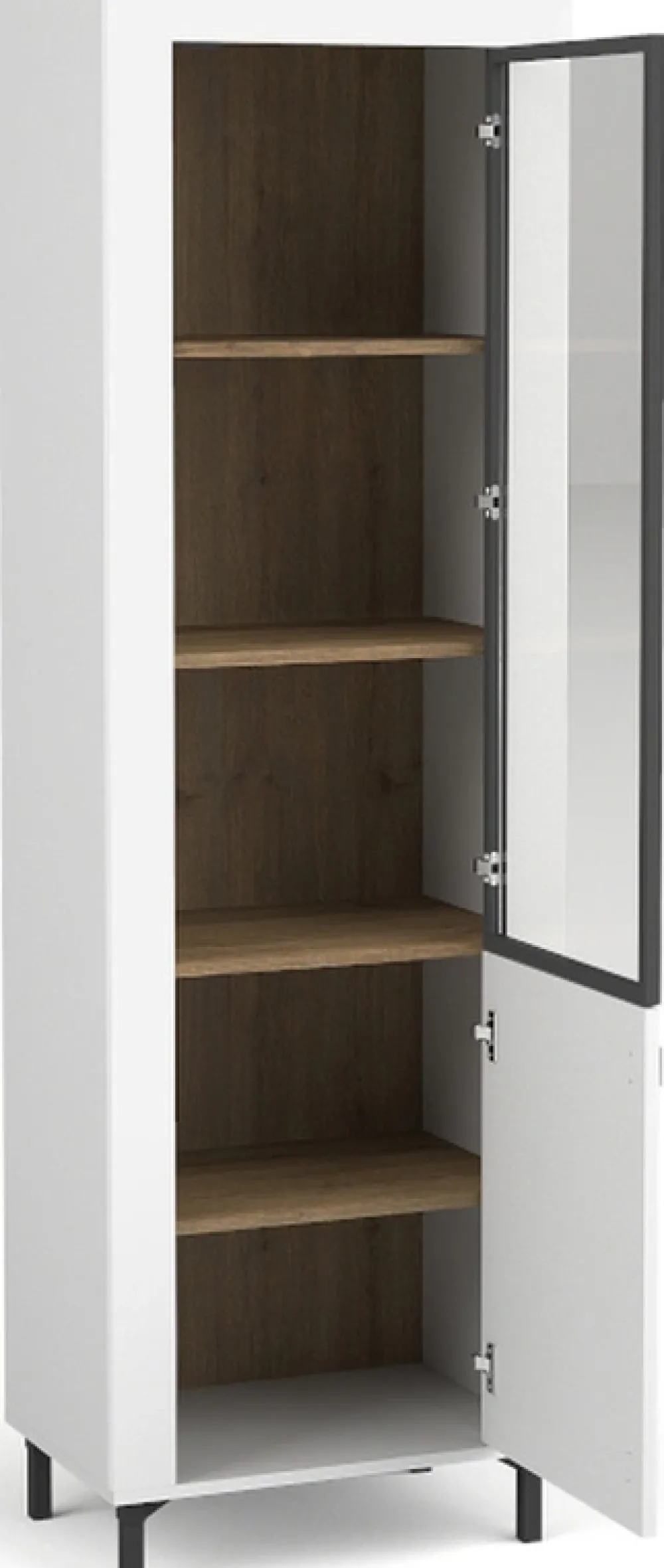 Zestawy Mebli Do Sypialni|Zestawy Mebli Do Salonu>DOLMAR Biała nowoczesna witryna na książki do salonu 60 cm MISTY biały