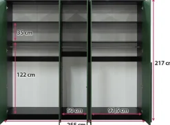 Meble Młodzieżowe|Zestawy Mebli Do Przedpokoju></noscript>Stolar Biała pojemna pięciodrzwiowa szafa uchylna 255 cm GENEWA