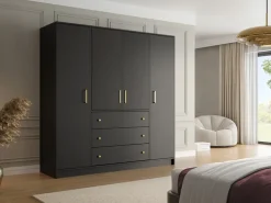 Meble Młodzieżowe|Zestawy Mebli Do Przedpokoju></noscript>Stolar Biała szafa 196 cm do sypialni w stylu retro PRESTO biały