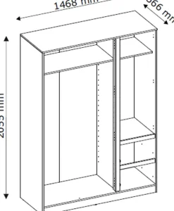 Szafy Otwierane></noscript>INTER MEBLE Biała szafa 146cm do sypialni z półkami i szufladami BALVIO biały