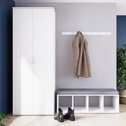 Szafy Dwudrzwiowe|Szafy Młodzieżowe></noscript>INTER MEBLE Biała szafa dwudrzwiowa do sypialni TRILLO biały