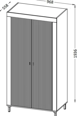 Zestawy Mebli Do Sypialni|Zestawy Mebli Do Salonu></noscript>DOLMAR Biała szafa dwudrzwiowa z półkami i drążkiem 97 cm MISTY biały