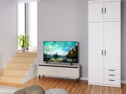 Zestawy Mebli Do Przedpokoju|Szafy Modułowe></noscript>Lempert Biała szafa modułowa dwudrzwiowa z szufladami i półkami 90 cm KUBA biały