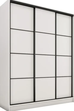 Zestawy Mebli Do Przedpokoju|Szafy Trzydrzwiowe>BROMARKT Biała szafa przesuwna 150 cm LOFT biały