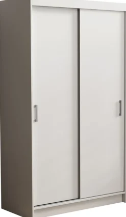 Zestawy Mebli Do Przedpokoju|Szafy Dwudrzwiowe>Meblohand Biała szafa przesuwna 110 cm z półkami NASTE nowoczesna biały