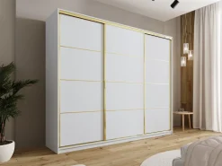 Szafy Trzydrzwiowe|Szafy Do Przedpokoju></noscript>BROMARKT Biała szafa przesuwna 250 cm GOLD NEW mat biały