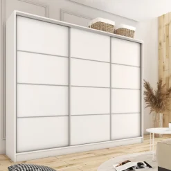 Szafy Trzydrzwiowe|Szafy Do Przedpokoju></noscript>BROMARKT Biała szafa przesuwna 280 cm TOP biały