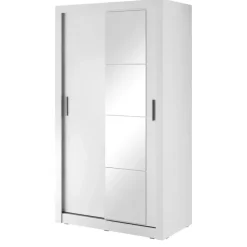 Zestawy Mebli Do Przedpokoju|Zestawy Mebli Do Sypialni>lenart. Biała szafa przesuwna 120 cm z lustrem półki ARTI biały